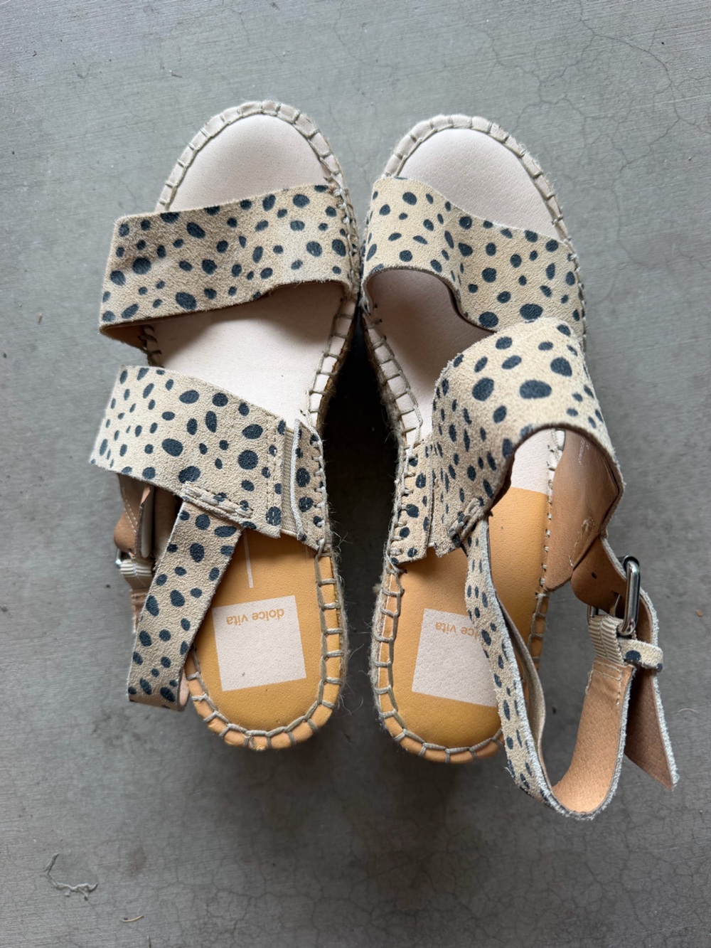 Dolce Vita Animal Print Espadrille Wedge Sandals Size 8